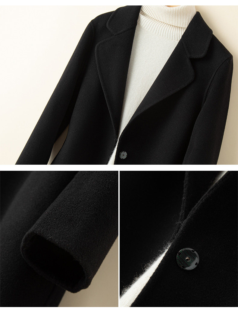 Элитное шерстяное желтовато-коричневое шерстяное пальто, двусторонная кашемировая куртка, свободный крой для возраста 