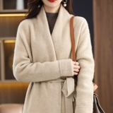 Кашемировый кардиган, трикотажная куртка, пальто, шерстяной свитер, увеличенная толщина, свободный крой