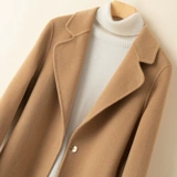 Элитное шерстяное шерстяное пальто, двусторонная кашемировая куртка, свободный крой