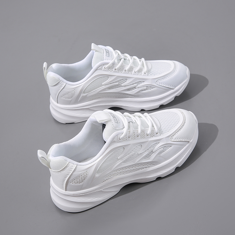 White Sneakers for Women 2026 Spring and Summer Student Mesh Breathable Sports Shoes Lightweight Soft Sole Non-Tiring Foot Cushioning Running Shoes