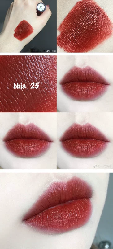BBIA lip glaze nhung cuối cùng nhung mờ nhung nhung môi màu môi men nhuộm môi lỏng thứ 25 - Son bóng / Liquid Rouge