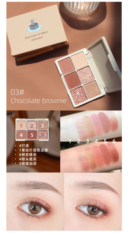 LEEMEMBER 荔 Khay màu mắt 6 món tráng miệng loạt cam cam sinh tố sữa trái cây - Bóng mắt bảng mắt clio pro eye palette