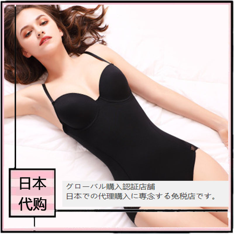 Japanese connected body shapen woman with bra-free meme-body harness close-up waist shaping slim fit underwear