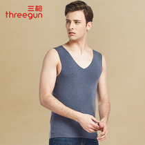 Three-gun without trace men warm vest winter Developer V collar wearing a canned shoulder to hit a undershirt and heat and warm coat for men