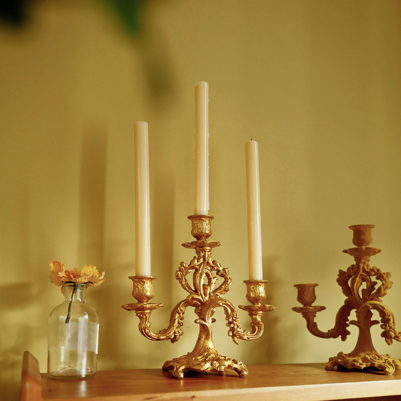 Plus Angari Baroque retro candlelit candlelit palace dining table candle light American light lavish decorative European-style swing tables-Taobao