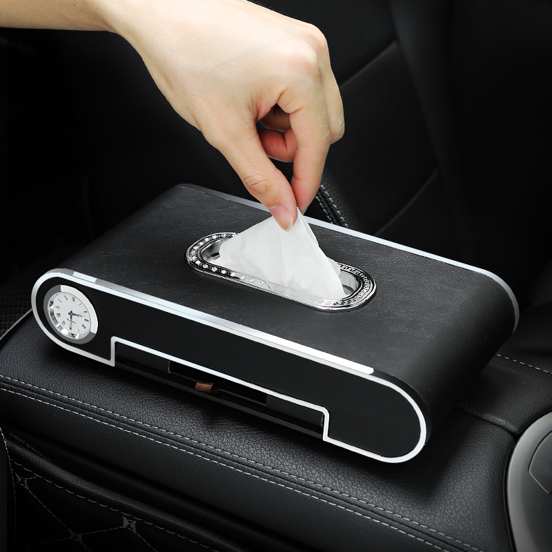 Car tissue box pumping creative high-end net celebrity car hanging toilet paper box set with number plate decoration supplies