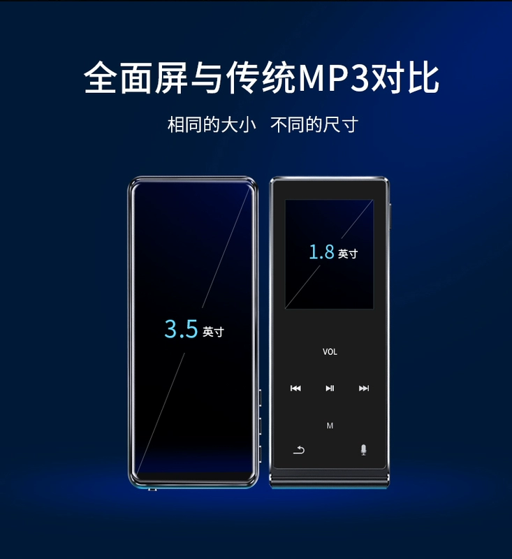 Mahdi toàn diện màn hình mp5 màn hình cảm ứng mp4 máy nghe nhạc mp3 nhạc walkman mô hình học sinh siêu mỏng mp6 mini dễ thương thẻ học tiếng Anh không có trò chơi wifi sách điện tử máy mp3