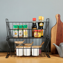 Ying wood Wrought iron storage basket Cabinet stackable storage basket Kitchen shelf Single layer snack basket Desktop basket