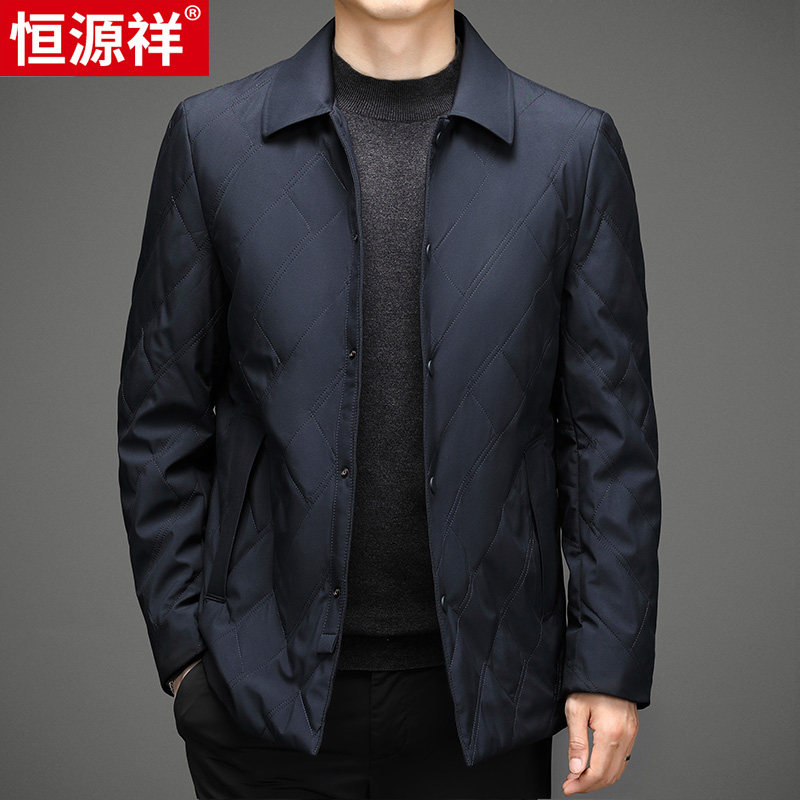 Hengyuanxiang down cotton clothing male father winter thickened jacket Male quilted jacket Middle-aged men's casual warm cotton coat