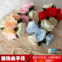 New wedding props clip flower stainless steel background clip Xi pavilion four corner pavilion flower clip chair back Flower decorative flower