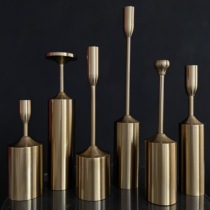 New European and American metal six-piece candle holder model room accessories wedding decoration gifts decoration props