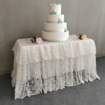 Wedding tablecloth dessert table cloth yarn wedding lace table veil background sign-in desk layout tablecloth champagne tower candlestick