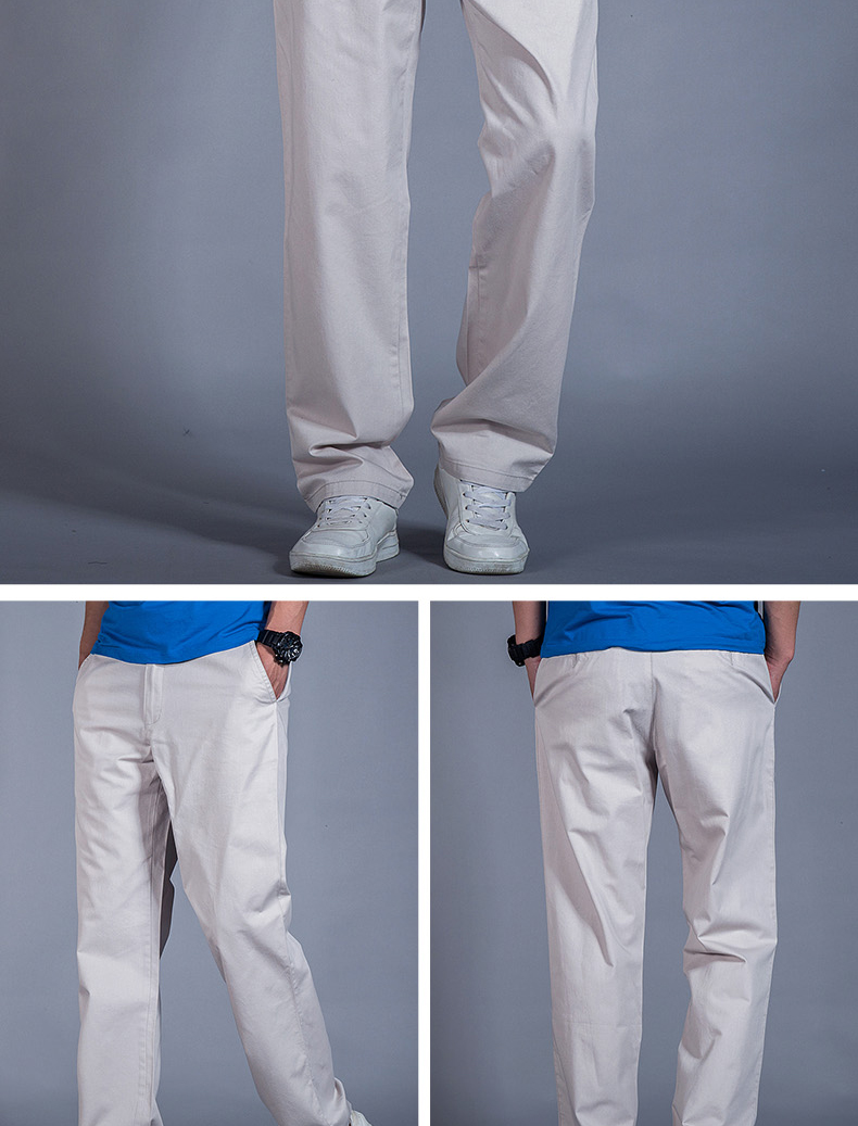 Mùa hè phần mỏng quần âu nam quần chất béo XL nam yếm lỏng thẳng quần cotton cộng với phân bón quần đùi nam