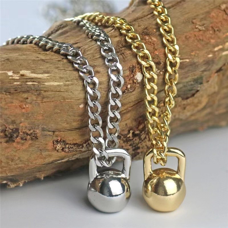 Kettlebell Pendant Sports Fitness Necklace Titanium Steel Pendant Kettlebell Necklace - Taobao