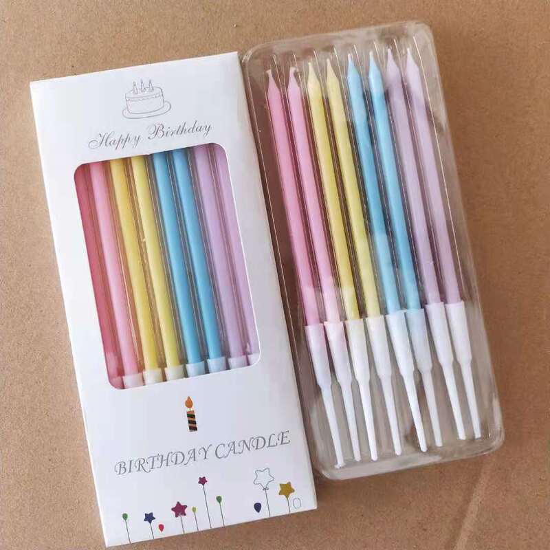 Cake Candles, Spiral Thread Candles, Birthday and Anniversary Party Romantic 4-Color 12-Piece Set, Various Options Available