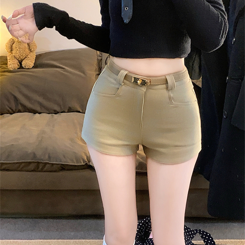 American Retro Khaki Casual Shorts for Women, Plus Size, Spring and Autumn, High-Waisted, Stretchy, Slim-Fitting, Hot Girl A-Line Hip-Hugging Hot Pants American Retro Khaki Casual Shorts for Women, Plus Size, Spring and Autumn, High-Waisted, Stretchy, Slim-Fitting, Hot Girl A-Line Hip-Hugging Hot Pants