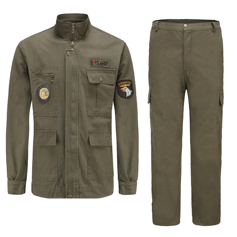 Work clothes suit men's pure cotton camouflan women's electric welding welders anti-scalding long sleeves spring and autumn winter thickened wear-and-wear