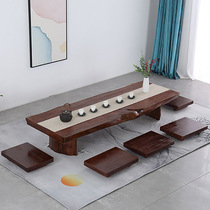 Tatami Japanese tea table table Zen solid wood Kang kung fu tea table long strip floor table large board solid wood tea table