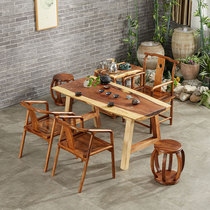Walnut tea table home small tea table balcony living room table tea table and chair combination Zen tea table solid wood tea table