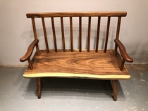 South American walnut natural solid wood backrest armchair Big Board master walnut bench log large board bench