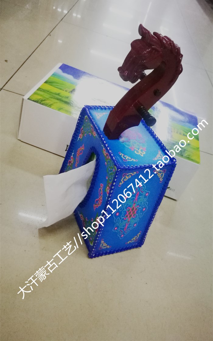 Horse head harmonica toilet paper box towels box Moncutlery Mongolian specialities Handicraft 8 * 15 * 28CM Decoration