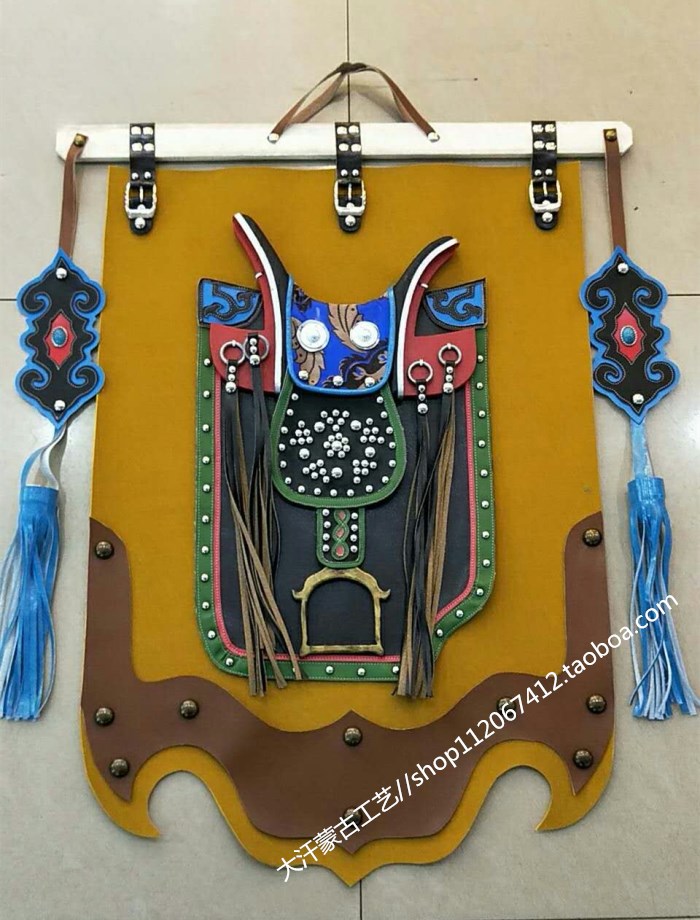 Mongolian leather painting Color hanging painting Decorative painting Inner Mongolia handicraft painting Yurt hotel decoration with gift wall decoration