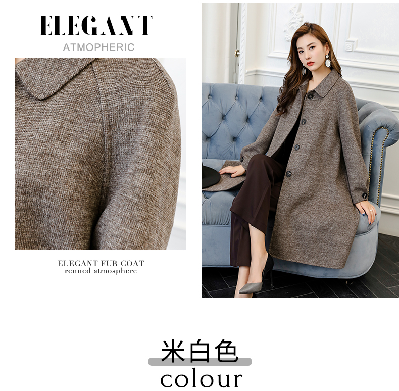 Áo khoác len nữ dài phần phiên bản Hàn Quốc 2018 mới Áo len cashmere hai mặt nữ mùa thu đông nữ sinh viên - Áo len lót đôi áo jacket nữ