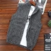 Áo len nam không tay đứng cổ áo màu rắn áo len Vest Vest Vest nam mùa thu / mùa đông cao cổ Zipper Zipper Jacket áo khoác nam giả vest Dệt kim Vest