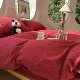 Jacquard floral red stripes romantic four-piece set
