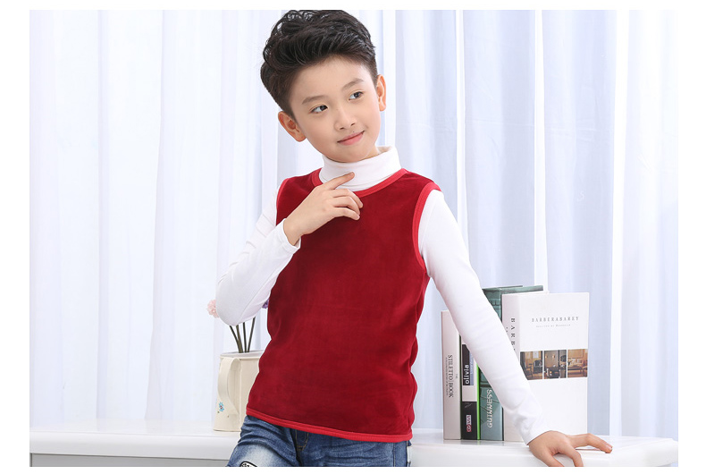 Áo vest trẻ em ấm áp cộng với nhung dày mùa đông 7 tuổi 9 bé gái không tay áo vest bé trai áo gile phao trẻ em