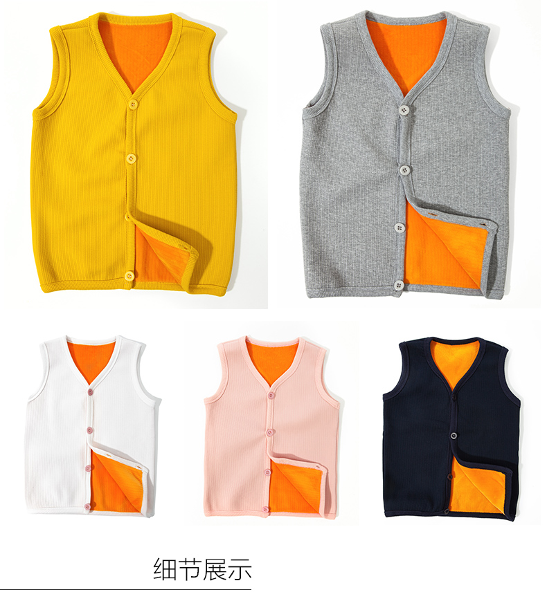 Áo vest trẻ em ấm áp cộng với nhung cơ sở mặc cô gái dày 2018 áo len bé trai mùa đông mới áo gile cho bé gái 7 tuổi
