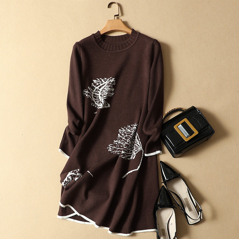 Autumn and winter new Korean version women's mid-length version thin bottoming sweater women's long-sleeved round neck loose pullover women's