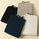 Приятный телу весенний трикотажный свитер, высокий воротник, 2024 года, в западном стиле