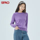 SPAO 여성 스웨터 봄 신작 라운드 넥 멀티 컬러 게으른 스타일 풀오버 스웨터 SPKWC49S03