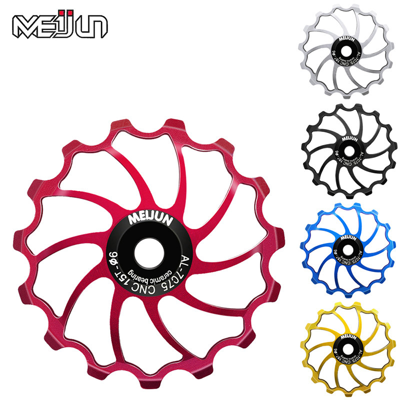 Bike aluminum alloy guide wheel 14 15 16T ceramic Palin bearing Mountain road folding car rear fork guide wheel