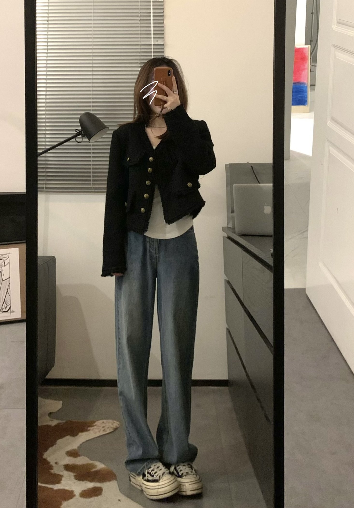 Viiwen Temperament Hanging Fragrance High Ji Sensual Black Exquisite Small Fragrance Wind Slim Loose Tweed Jacket Top