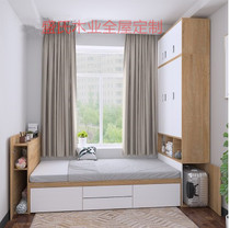Custom tatami bed Wardrobe one-piece high box storage bed Multi-function storage small apartment type second bedroom bed cabinet combination