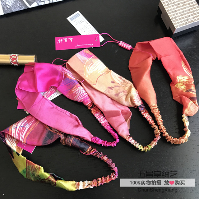Mulberry silk hair band genuine silk-like crepe satin elastic hair stirrup Fashion Ornaments Acceptance Customized