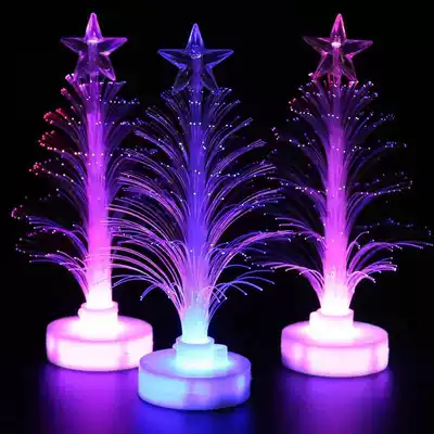 Fiber optic luminous led Colorful tree cold dish sashimi lamp Creative plate decoration Ice sculpture mood dish Japanese cold dish decoration