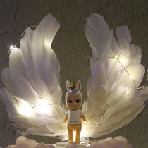 Childrens birthday cake decoration feather Angel Wings cake decoration dessert table cake decoration plug-in