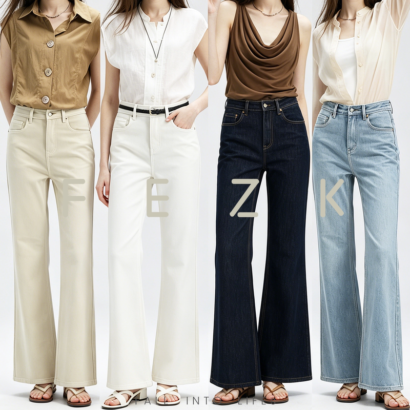Fezk Zephyr•Four-Way Stretch Lyocell Ultra-Thin, Non-Restrictive, Slimming, High-Comfort Goddess Bootcut Pants Fl059