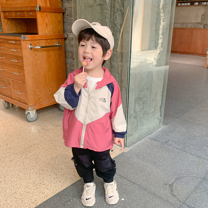 Meng Meng's Dress Autumn Clothing New Products Children Foreign Pie Long Sleeve Boy Girl Hit Color Splicing Shuttle Loom Coat Spring And Autumn