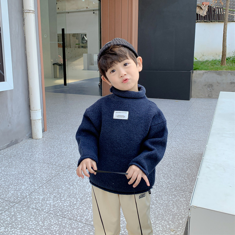 Cute children's clothing boys 2020 winter new children's thick sweater boys and girls Korean version of the high-neck sweater