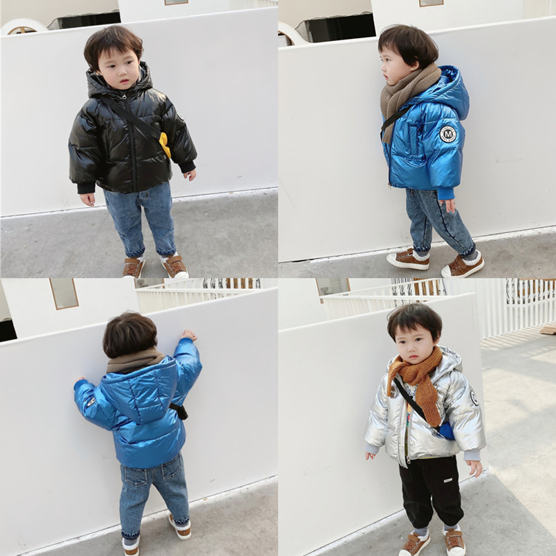 Boy winter clothing down clothes 2019 new children white duck suede cotton clothes jacket baby thickened warm down clothing tide