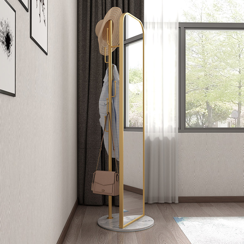 Simple full-length mirror Floor-to-ceiling mirror Bedroom three-dimensional large mirror Moving rotating full-length mirror Girls home fitting mirror