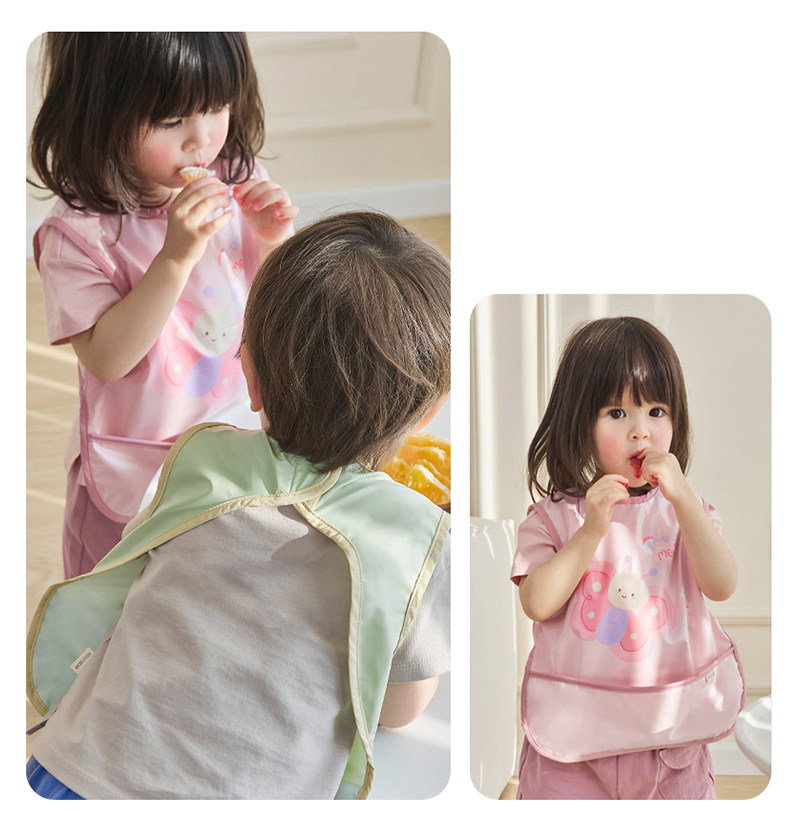 尼多熊春夏宝宝罩衣吃饭防水防脏婴儿辅食围兜反穿衣儿童围裙幼儿 — 30