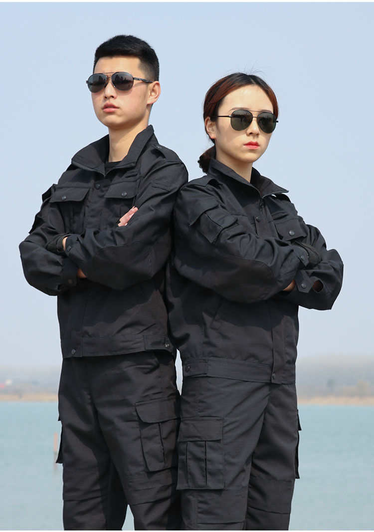 Training clothing overalls men's summer mesh long-sleeved security clothing property security spring, autumn and winter uniform training clothing