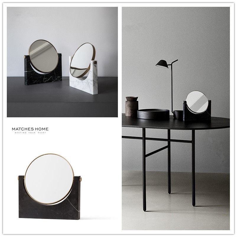 Makeup Mirror Series Marble Table Makeup Mirror Home Girl Makeup Desk Double Sided Mirror Bedroom Mirror Bathroom