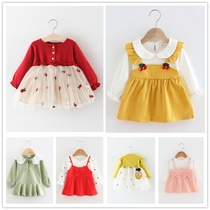 Female Baby Dress 0-1 Year Old Spring Autumn 2 Girl Dress Foreign Gas 3 Baby Princess Dress Girl Spring Dress Korean Version