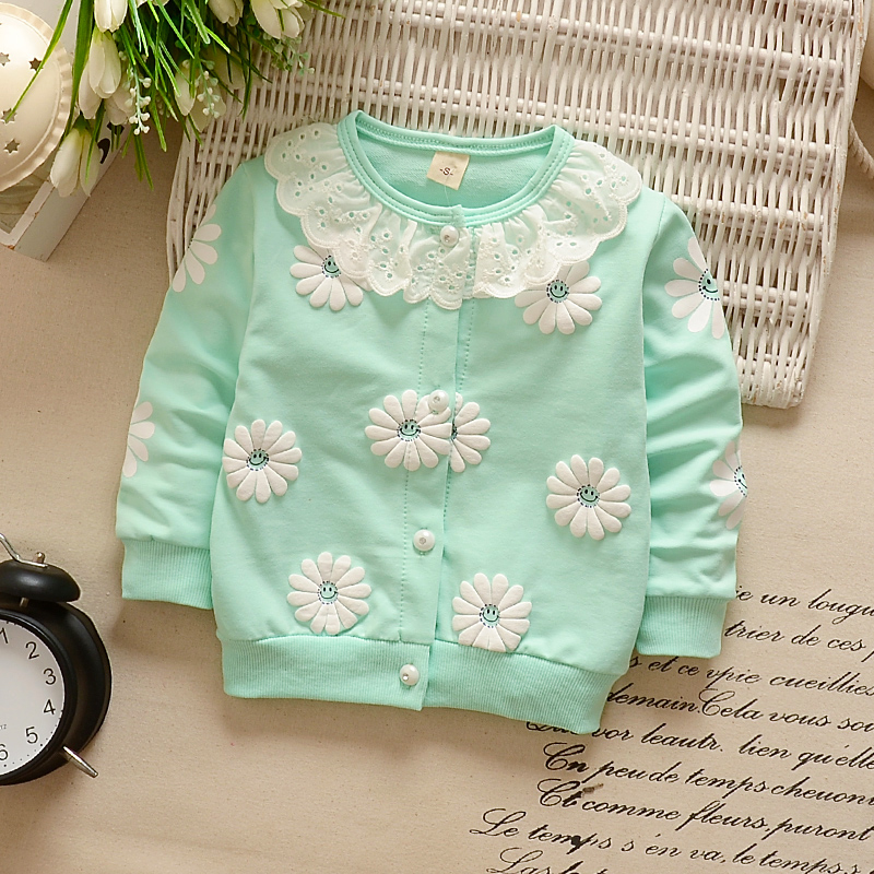 Cô gái Cardigan 1-2-3 tuổi và một nửa nữ bé mùa thu bông dài tay áo khoác bé áo khoác áo khoác 3-6-9 tháng